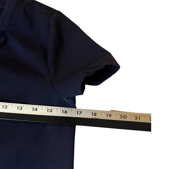 J Crew Dress Women’s Size XS Navy Blue Lace Up Front Short Sleeve Cotton Blend - Picture 7 of 8